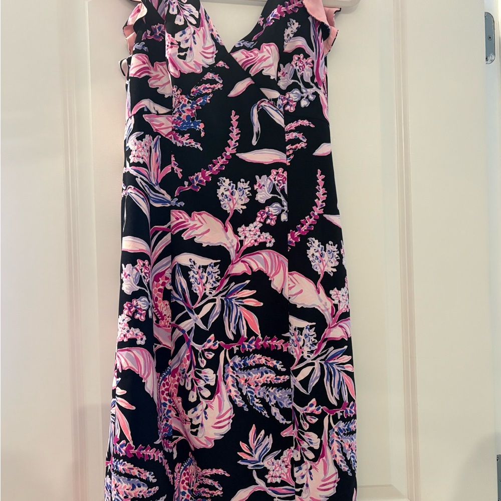 Lilly Pulitzer Pink and White Floral Midi Dress